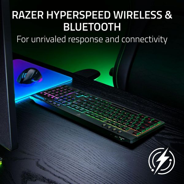 Razer Blackwidow V4 Low-Profile Hyperspeed (Orange Switch) Gaming Keyboard - UK Layout