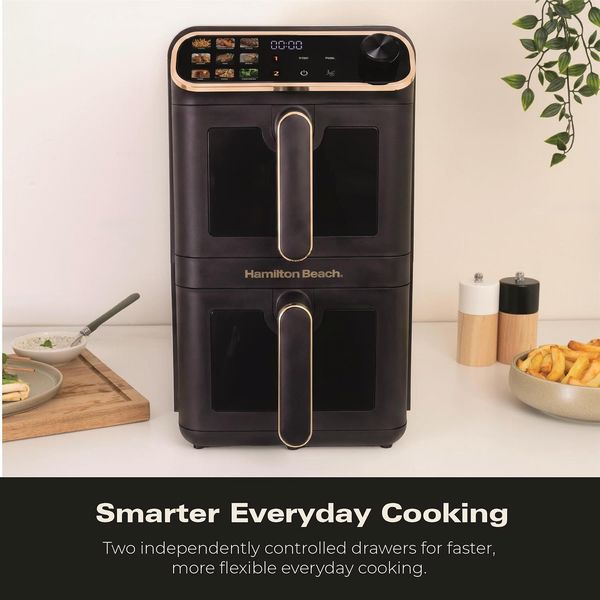 Hamilton Beach 11 L Dual Stack Smart Air Fryer Black