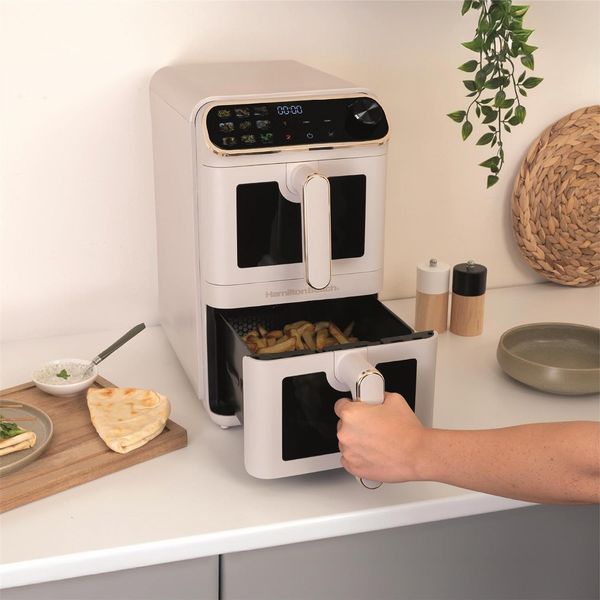 Hamilton Beach 11 L Dual Stack Smart Air Fryer Cream
