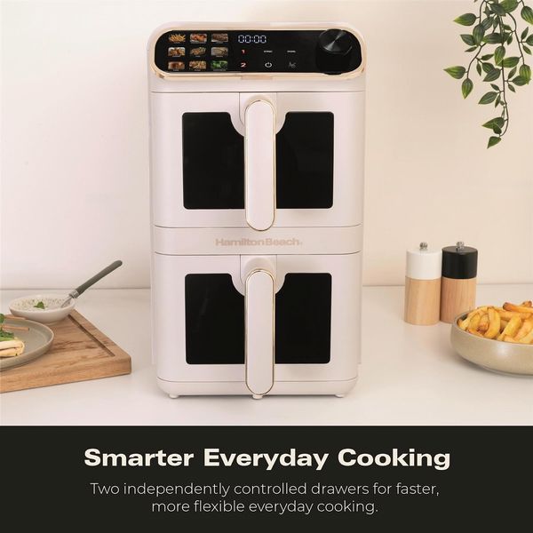 Hamilton Beach 11 L Dual Stack Smart Air Fryer Cream