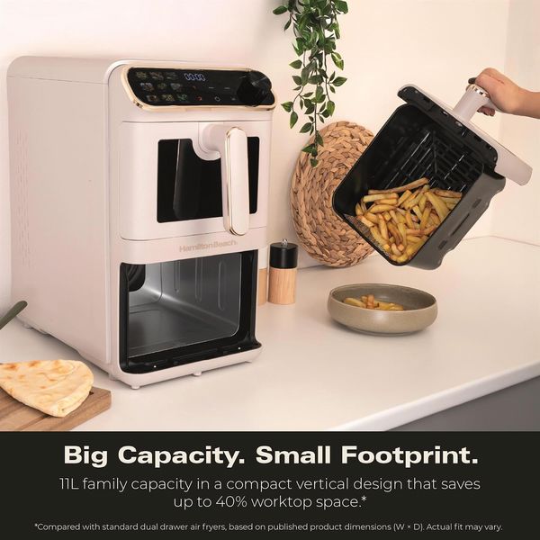 Hamilton Beach 11 L Dual Stack Smart Air Fryer Cream