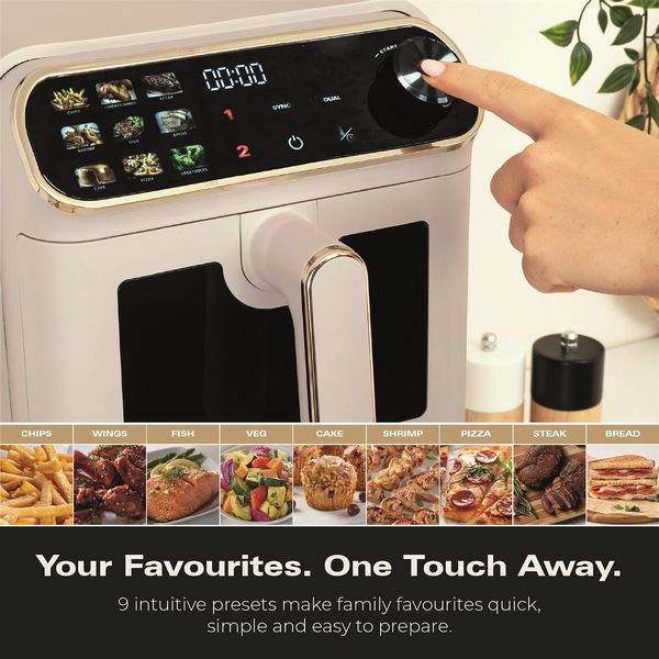 Hamilton Beach 11 L Dual Stack Smart Air Fryer Cream