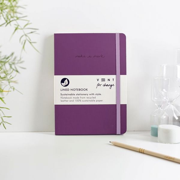 Make a Mark Notebook Recycled Leather A5 � Purple