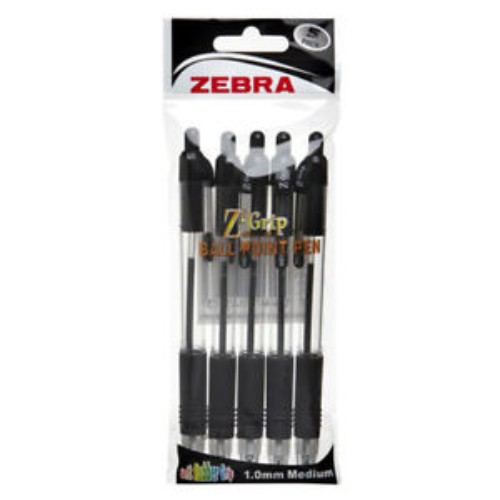 Zebra Pens - Z-GRIP SMOOTH 5 PACK  BALLPOINT BLACK