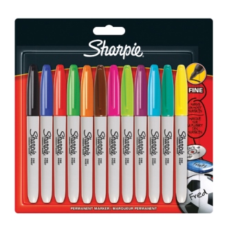 Sharpie Marker Fine Assorted Pack of 12 S0811070