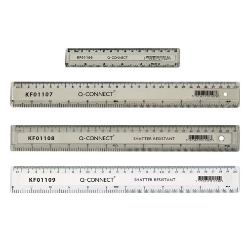 Q-Connect Ruler 15cm Clear