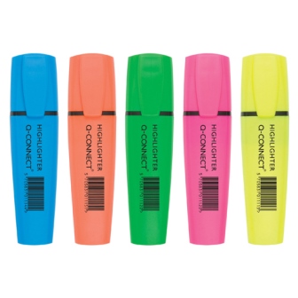 Q-Connect Highlighter Assorted Wallet 4