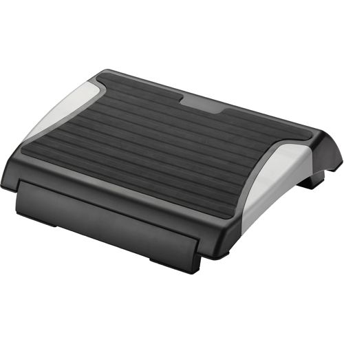 Q-Connect Footrest with Rubber Black/Silver