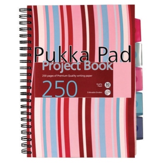 Pukka Pad A4 Project Book Hardback 250 Pages Ruled Feint - Pack of 3