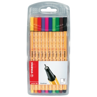 Stabilo Point 88 Fineliner Wallet Assorted [Ss21784] - Pack of 10