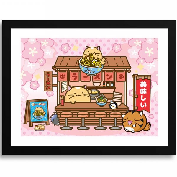 Fuzzballs Ramen Shop 30 x 40cm Framed Collector Print
