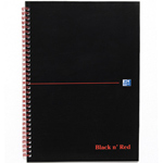 Black N Red Book Soft Cover A4 Notebook - Each